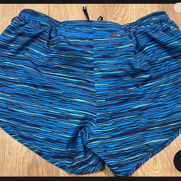 Nike Blue Striped Dri Fit Tempo Running Shorts M - Picture 4 of 8